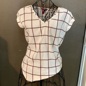 Express blouse maroon and black strips